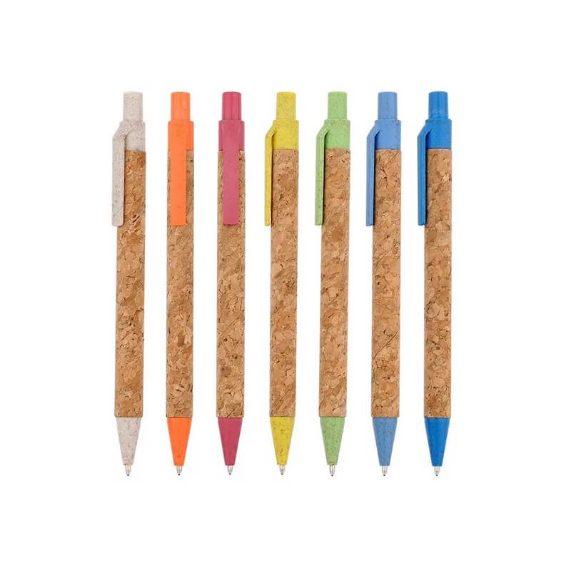 Eco-friendly wheat straw cork ballpoint pen