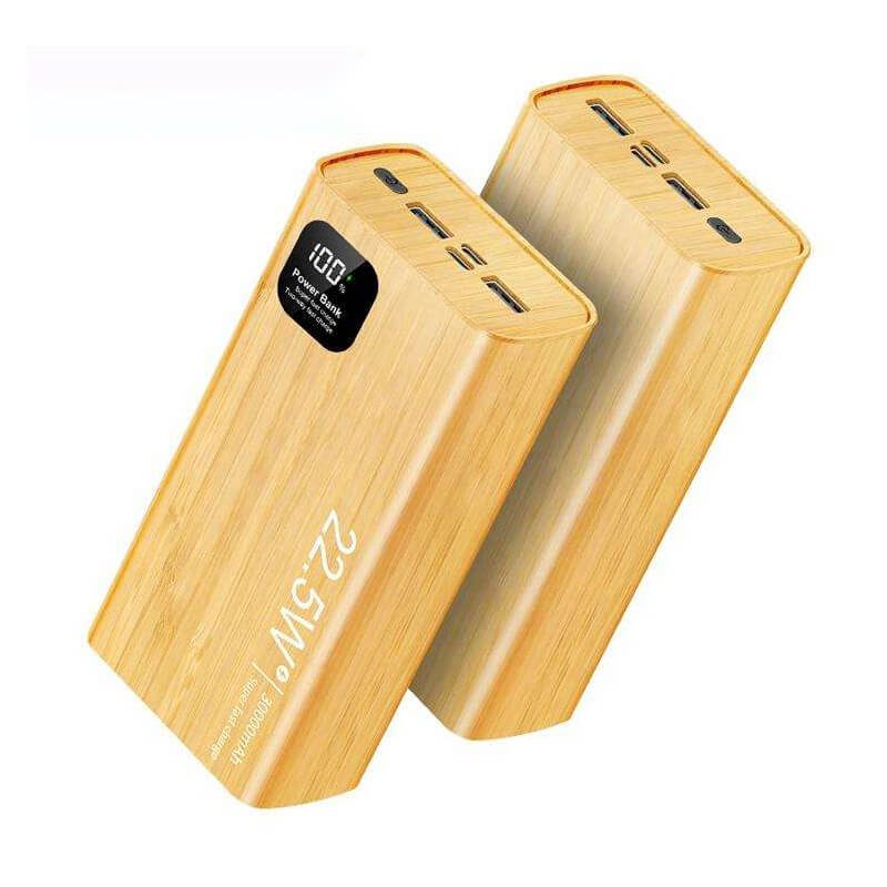 Eco-friendly bamboo fast charging powerbank 22.5W 30000mAh