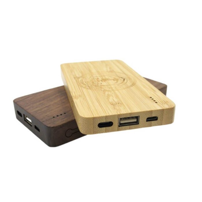 Eco-friendly bamboo powerbank wireless charger