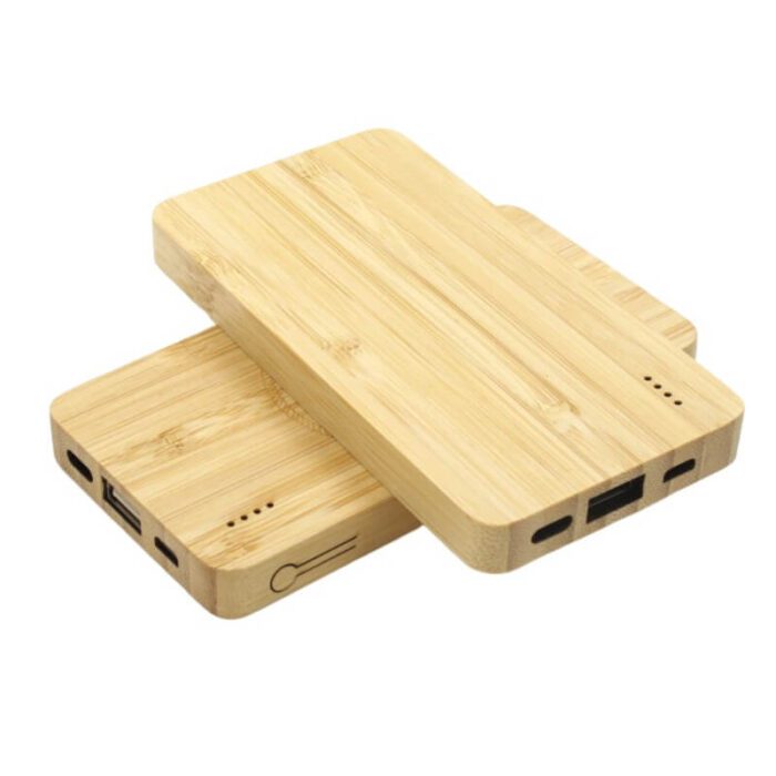 Eco-friendly bamboo powerbank wireless charger