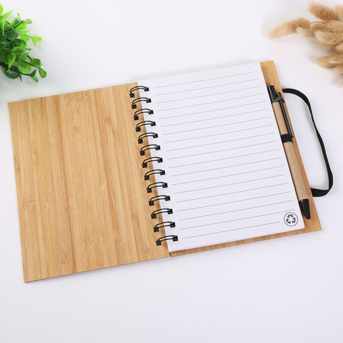 Eco-friendly bamboo pen & notebook set