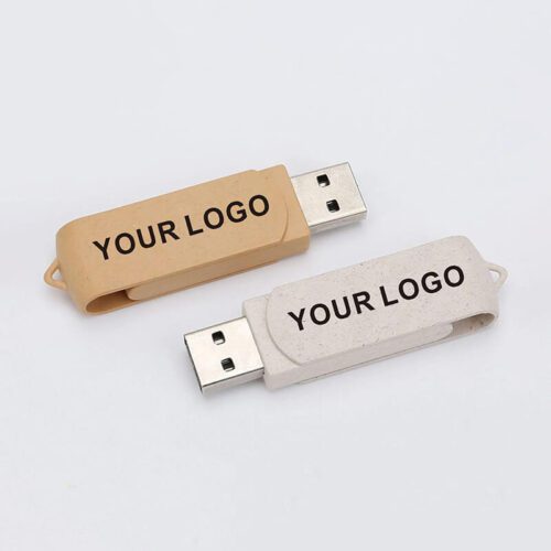 Eco-friendly Wheat Straw Swivel USB Flash Drives