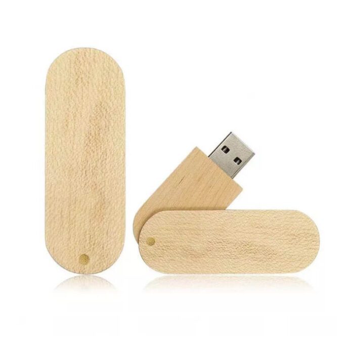 Ekologicky šetrné dřevěné disky USB pro otáčení a skládání