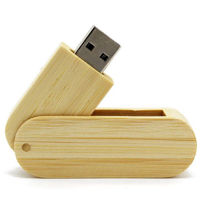 Ekologicky šetrné dřevěné disky USB pro otáčení a skládání