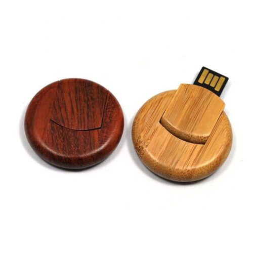 Eco-friendly round wooden USB drives