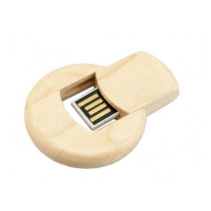 Eco-friendly round wooden USB drives