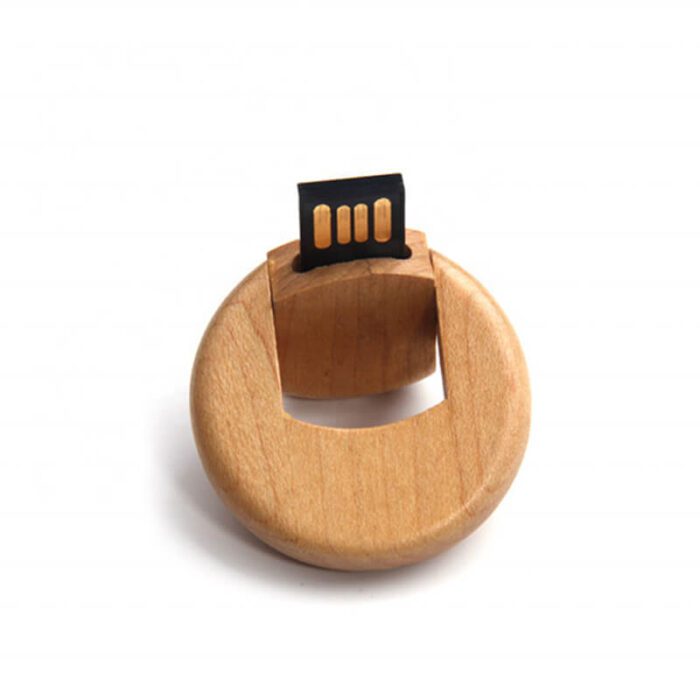 Eco-friendly round wooden USB drives