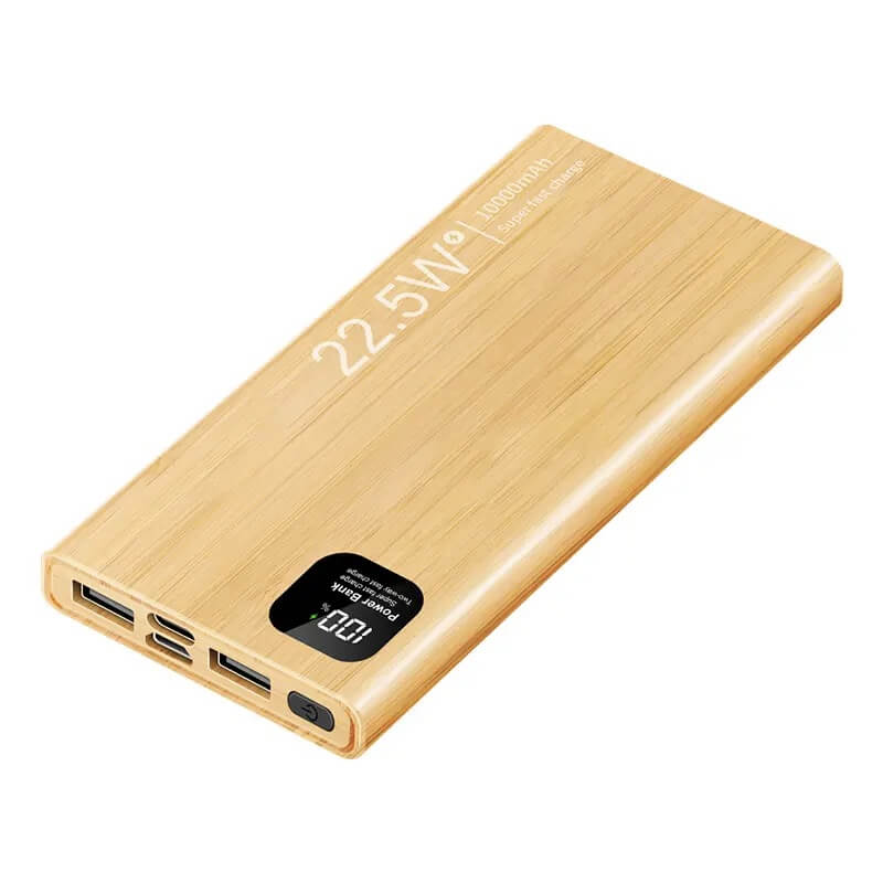 Eco-friendly bamboo fast charging powerbank 22.5W 10000mAh