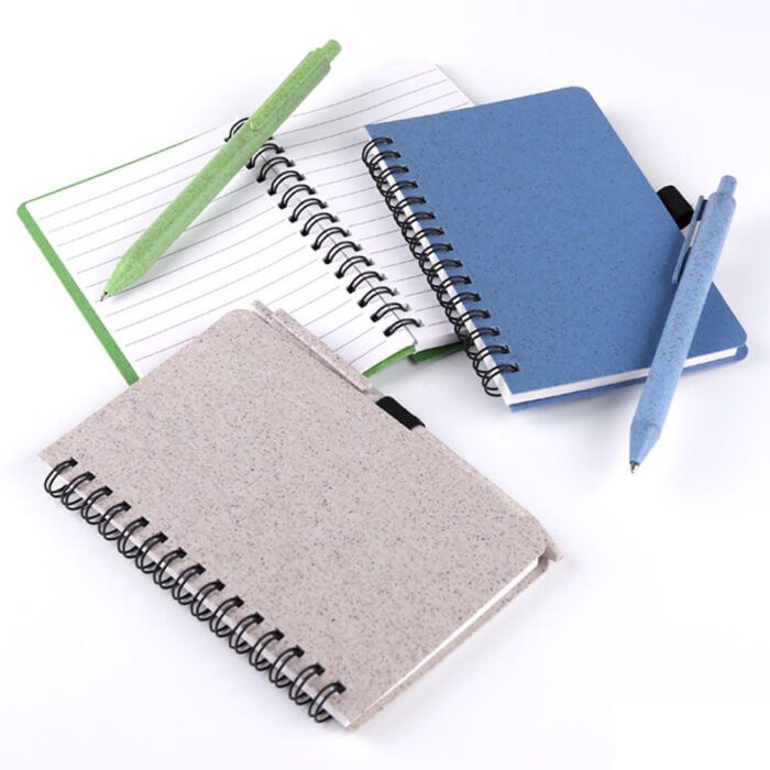 Eco-friendly wheat straw pen¬ebook set